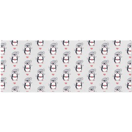 OTVEE Funny Penguins Design Birthday Wrapping Paper Roll, Mini Roll Gift Wrap Perfect for Weddings, Brides, Holidays, Baby Showers - 58 x 22.8 inches