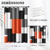 Culudea Geometric Orange White Shower Curtain Set, Black and Gray