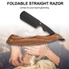 Straight Razor with Wooden Handle Shaving Razor Knife for Beard