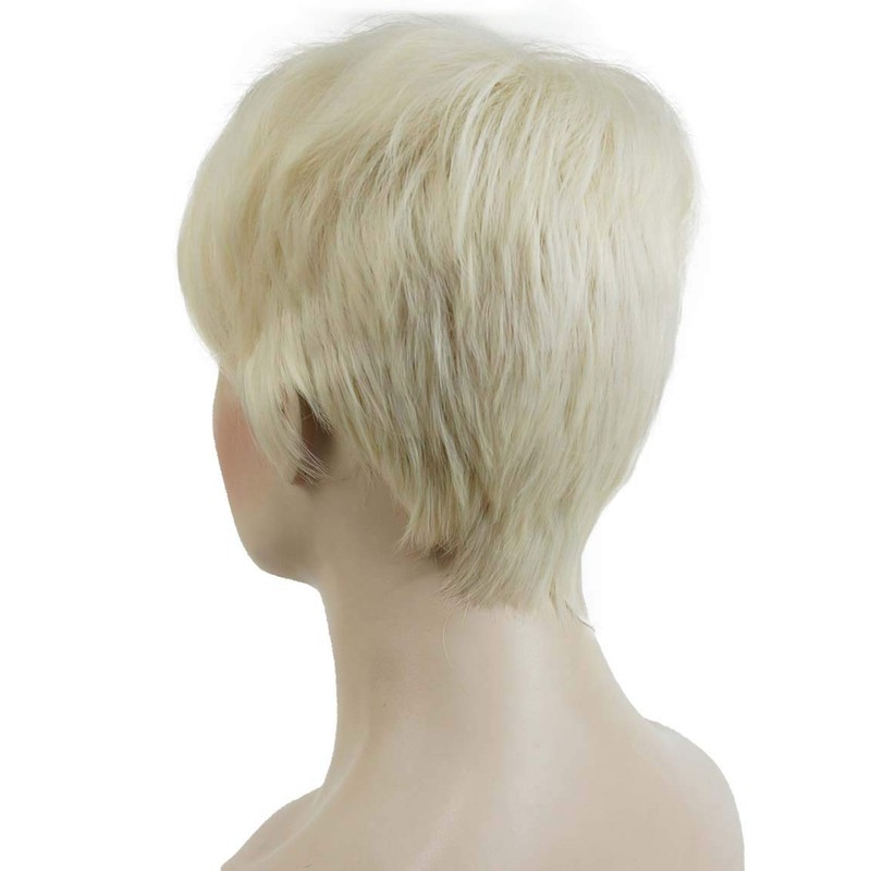 Lydell Short Straight Fleeciness Synthetic Wigs with Asymmetry Side Bangs