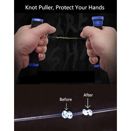 GaiRen Herramienta de extracción de nudos FG GT, herramienta de atado de nudos de pesca, herramienta de arrastre de línea de pesca de polietileno, herramienta de arrastre de línea de tensión para agua salada, azul