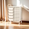 SILKYDRY 15 Drawers Rolling Storage Cart, Craft Cart Organizer with