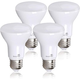 Bioluz LED 4 Pack BR20 LED Bulbs Indoor Flood Light R20 Dimmable High CRI 3000K Soft White, 50 Watt Equivalent Uses 7W, 540 Lumens UL Listed FCC RoHS Compliant