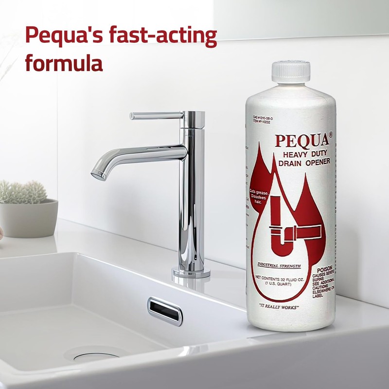 PEQUA INDUSTRIES Pequa Heavy Duty Drain Opener, Non-Acid, Fast-Acting Formula,