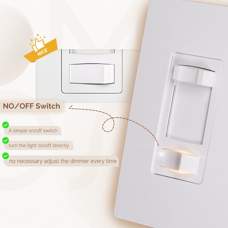 MOES Dimmer Light Switches 2pcs, 3 Way & Single Pole