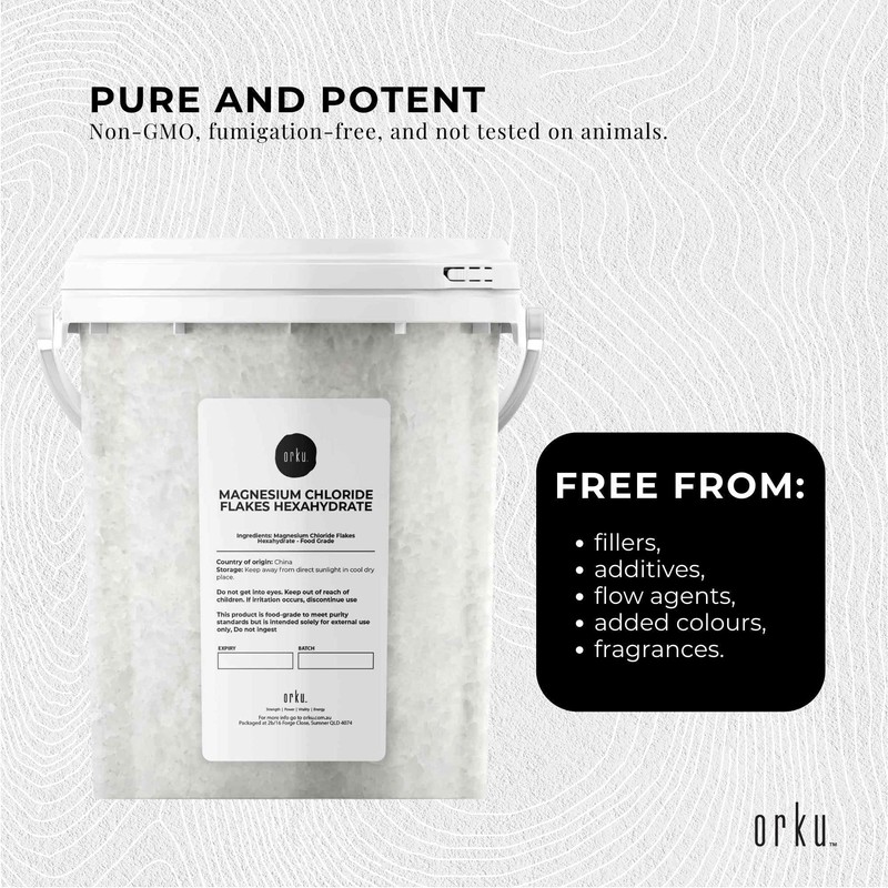 800g Magnesium Chloride Flakes Hexahydrate Tub - Organic USP Food
