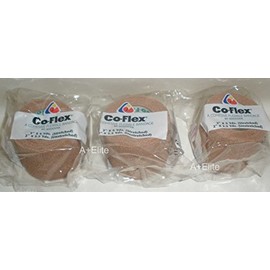 Andover CO-Flex 2"x5Yds Tan Flesh 3-Pack Cohesive Flexible Elastic Latex Bandage Compression Self Adherent Wrap Kids Children Vet Animals Pets Cats Dogs Horses 3200TN