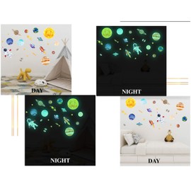 glow in the dark sticker wall sticker glow in the dark stickers wall stickers astronaut and planets starry sky twinkle cute stars wall stickers kids room decoration fluorescent stickers children's day