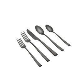 CAMBRIDGE Silversmiths Marlise Black Satin 20-Piece Flatware Set, Service for 4