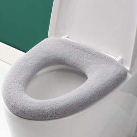 3Pieces Thicker Bathroom Soft Toilet Seat Cover Pad Toilet Lid Cover Cushion Soft Thicker Stretchable Washable Fits All Oval Toilet Seats