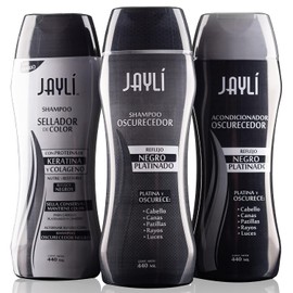 Shampoo Platinador + Acondicionador + Sellador Negro Jayli, 440 ml (3 Pack)