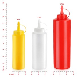 New Star Foodservice 26559 Squeeze Bottles, Plastic, 24 oz, Yellow, Pack of 6