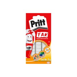Pritt Tak Cuadritos Adhesivos Multiusos, pegamento Pritt para papelería, manualidades, pósters y decoraciones; plastilina adhesiva resistente para escuela y oficina, 1x35g