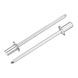 sourcing map 50Pcs 1/8"x1/4" Aluminum Closed End Dome-Head Blind Rivets, Grip Closed End Type Blind Rivets for DIY, Sheet Metal, Automotive Repairs, Furniture, and Boat (Silver)
