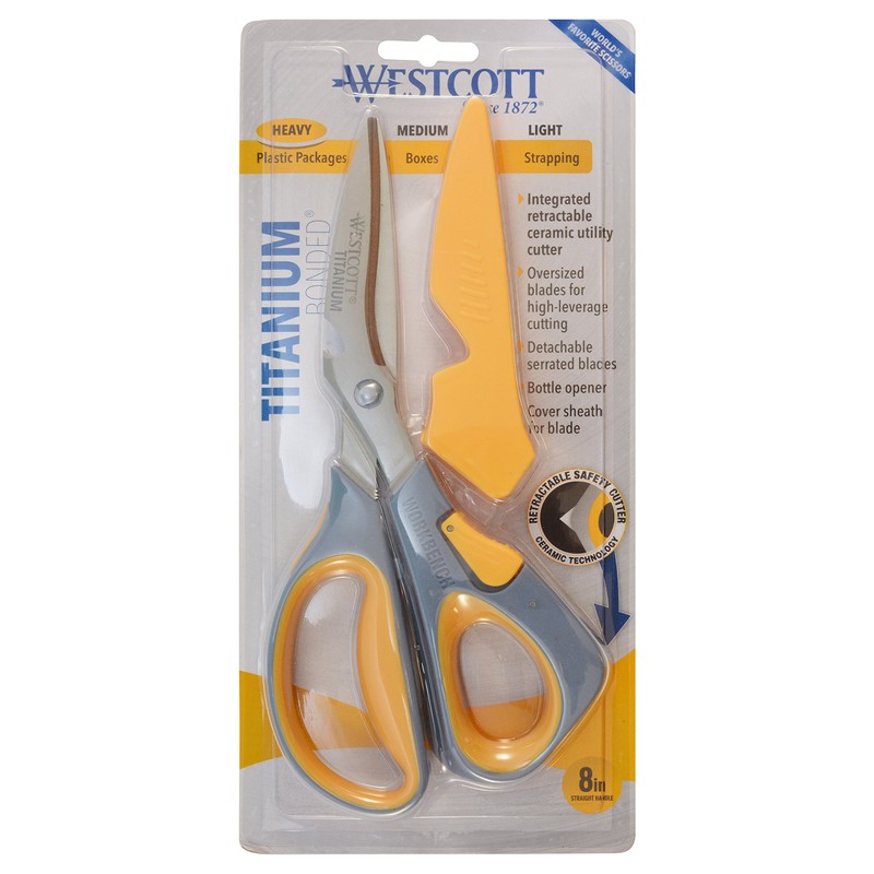Westcott Titanium Workbench Shears with Sheath and Ceramic Cutter, 8"