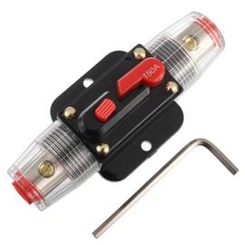 EPLZON 150A Disjoncteur Interrupteur 150 Amp Fusible Inline Holder 12V-56V DC Bouton de réinitialisation manual pour système d'amplificateur de son audio de voiture RV Home Marine Boat Truck