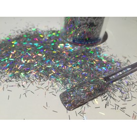 Silver Holographic Cosmetic Glitter Bar Jars