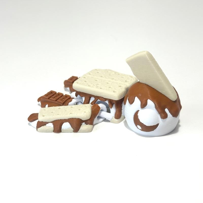 S'mores Turtle - 3D Printed Articulating Figure Decor Plastic -