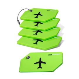 AIMALL 5PCS Luggage Tags Cruise Name Address Boarding Pass Green Black Silica Gel