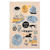 SeaSalt Ships Cat and First Mate Cotton Tea Towel