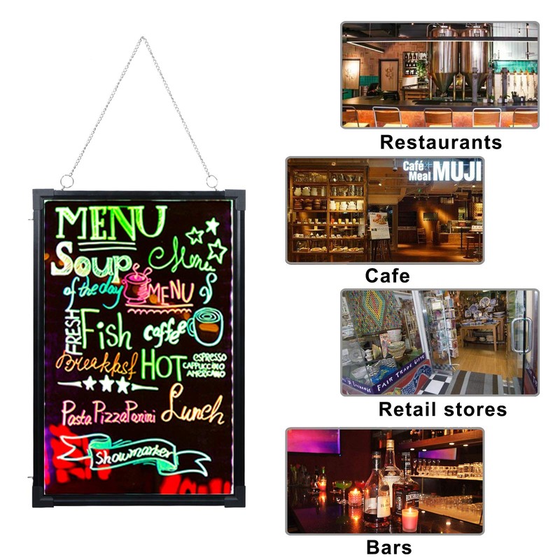 Voilamart LED Message Writing Board, 32" x 24" Flashing Illuminated