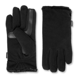 isotoner Women's Stretch Fleece Touchscreen Texting Cold Weather Gloves with Warm, Soft Lining, smartDRI Black, One Size