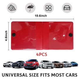 Yourkar 4 PCS Car Registration Insurance Holder, Auto Card and Document Wallet with Magic Tape Closure, Driver License Keeper for Cars, Trucks, SUVs, Universal Car Accessories (Blue Flag, Red)