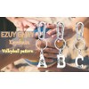 EZUY GNAY A-Z English Letter Volleyball Pendant Key buckle Stainless