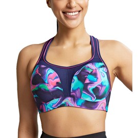 Panache Women's High Impact Underwire Sports Bra, Cyber Swirl, 38H