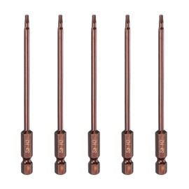 HARFINGTON 5pcs Hex Head Wrench Drill Bit 2mm(H2) Metric 1/4" Hex Shank 4"(100mm) Length S2 Steel Magnetic Impact Drivers Screwdriver Bit Industrial Grade Hexagon Electric Drill Bits