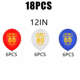 18 PCS VE Day 80th Anniversary Decorations,VE Day 80th Anniversary Balloons,VE Day Balloons,VE Day Decorations,Victory in Europe