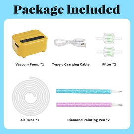Mlife Electric Diamond Art Painting Pen, Rechargeable Vacuum Pump Diamond Pen for Diamond Painting - 3 Adjustable Suction Mode, Diamond Art Vacuum Pen Tool Kits, No Wax Needed(Yellow)