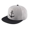 Bexxwell Snapback Cap Grey/Black with Anchor (Optimal Fit, Cap, Black,