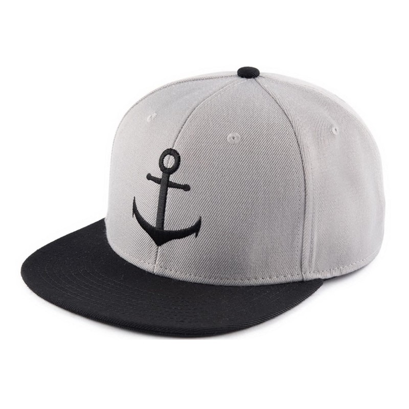 Bexxwell Snapback Cap Grey/Black with Anchor (Optimal Fit, Cap, Black,