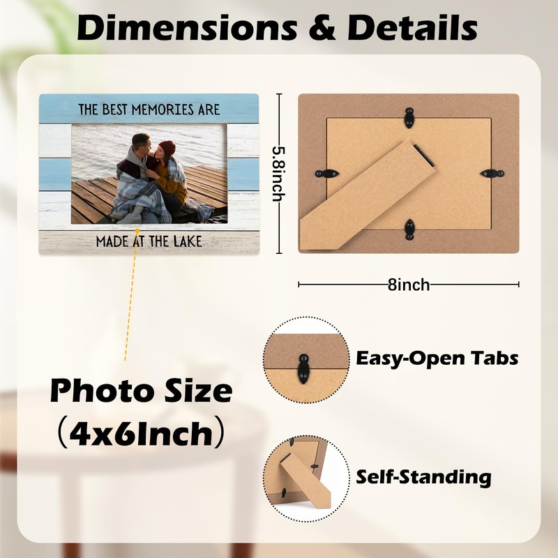 Lake House Gifts Coastal Picture Frame 4x6 for Desk Table