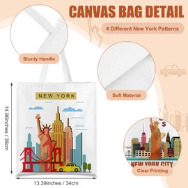 Paterr 4 Pcs City Souvenirs Gifts New York Chicago Seattle Los Angeles Boston San Francisco Italy Paris Souvenir Gifts Bag(New York)