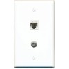 Wallplate City 1 Gang Flat Solid Coax CAT5E Ethernet RJ45
