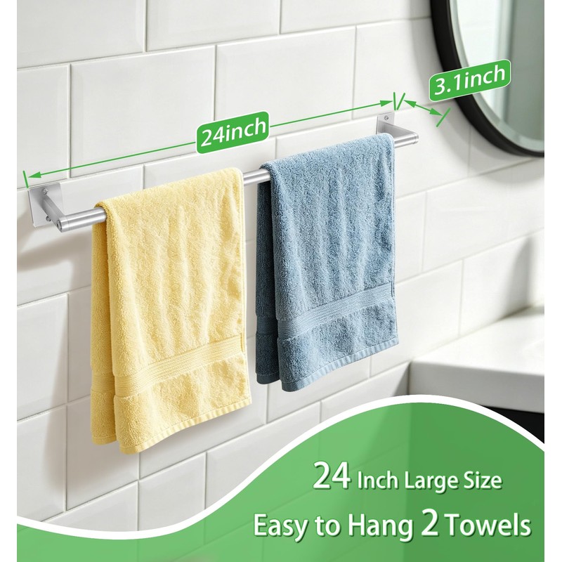 VOTZAAQ Brushed Nickel Towel Bar for Bathroom Wall,Stainless Steel Towel