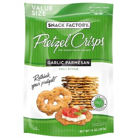 Snack Factory Pretzel Crisps Garlic Parmesan, Large Party Size, 14 Oz