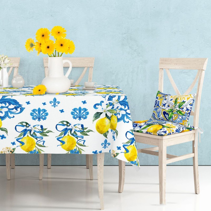 Umimiss Lemon Tablecloth -Oilcloth Tablecloth,Wipe Clean Table Cloth Rectangular,Waterproof Washable