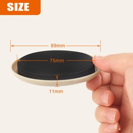 10PCS Furniture Sliders, 3 1/2" Furniture Sliders for Hardwood Floors, Reusable for Carpet, Heavy Duty Furniture Movers Sliders, Carpet, Floor Protectors (Beige)