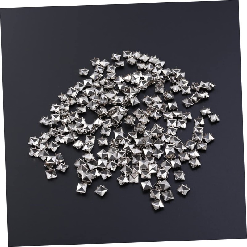 COHEALI 200pcs 10mm Square Metal Studs Spikes for DIY Punk