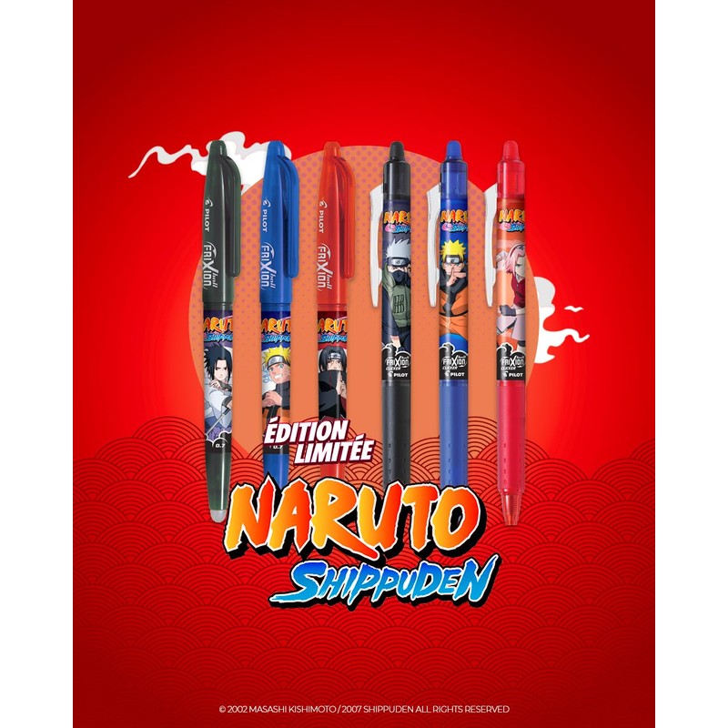 Pilot x NARUTO FriXion Ball Clicker Erasable Retractable Pens Limited