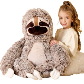 EARTHSOUND Giant Sloth Stuffed Animal Plush Toy,30" Large Jumbo Cute Soft Toys,Big Size Huge Fluffy Plushy Oversized Fat Plushie,Gifts for Kids Girlfriend Children (30 inches, Brown)