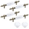 Semetall 6pcs Antique Bronze Ceramic Dresser Handles,Vintage Drawer Pull and