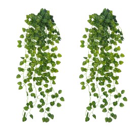 Uieke 2Pcs 3.1ft Artificial Hanging Plants Fake Plants Artificial Ivy Garland Vine Hanging Garland Faux Greenery for Outside Home Room Wall Pot Planter Indoor Outdoor Décor