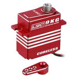 GLOBACT 9kg Metal Servo for TRX4M with Servo Arm High Torque Digital Servo Coreless Motor Servo HV 4.8V-8.4V for 1/18 RC Crawler Servo Upgrade (Red)