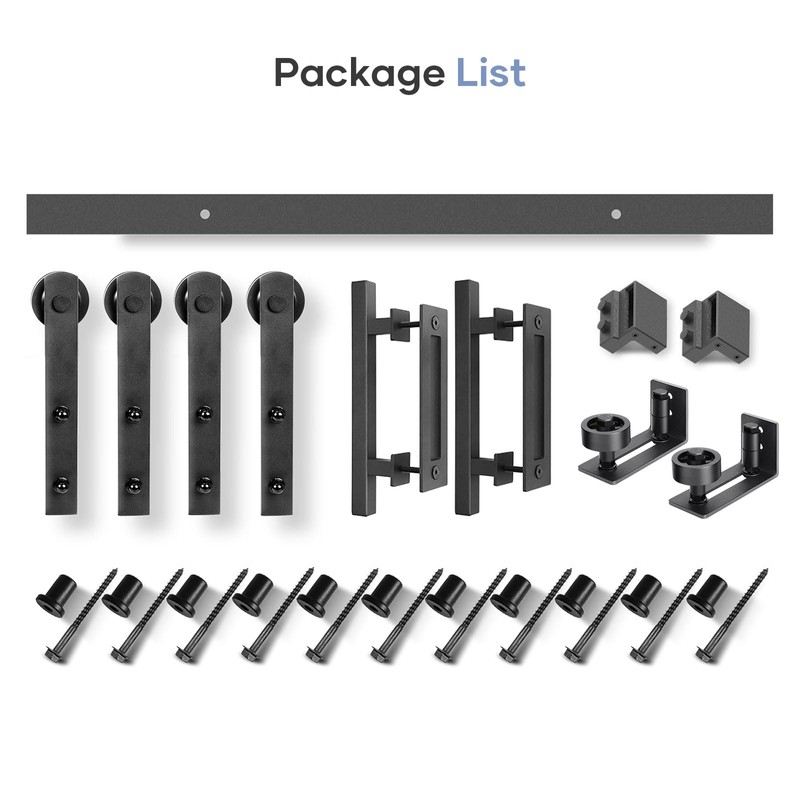 EaseLife 14 FT Double Sliding Barn Door Track and Handle