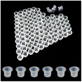 Yuronam 500PCS Small Tatoo Ink Caps Plastic Pigment Cups for Tatoo Ink Tatoo Accessory Tatoo Supplies