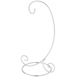 Bard's Twisted Silver Ornament Stand, Medium, 9.5" H x 5.5" W x 5.5" D, Pack of 12